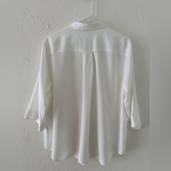 Uniqlo Rayon Skipper Collar Blouse 3/4 sleeve - white - Picture 2 of 5